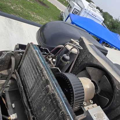 Dirty AC fan and condenser internals
